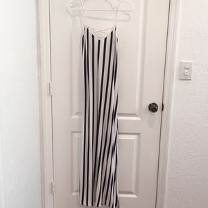 Bershka striped maxi blue and white